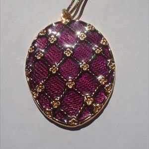 Vintage Gloria Duchin Purple and Gold Easter Egg Christmas Ornament